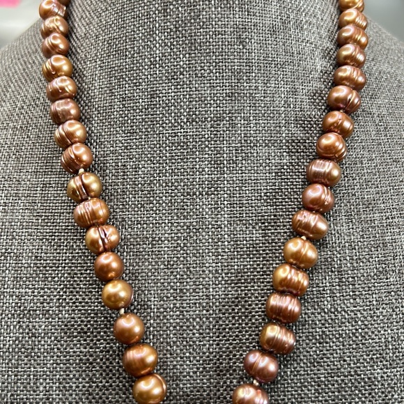 #45 Vintage Brown Baroque Pearl Necklace, 17.5" - Picture 8 of 9
